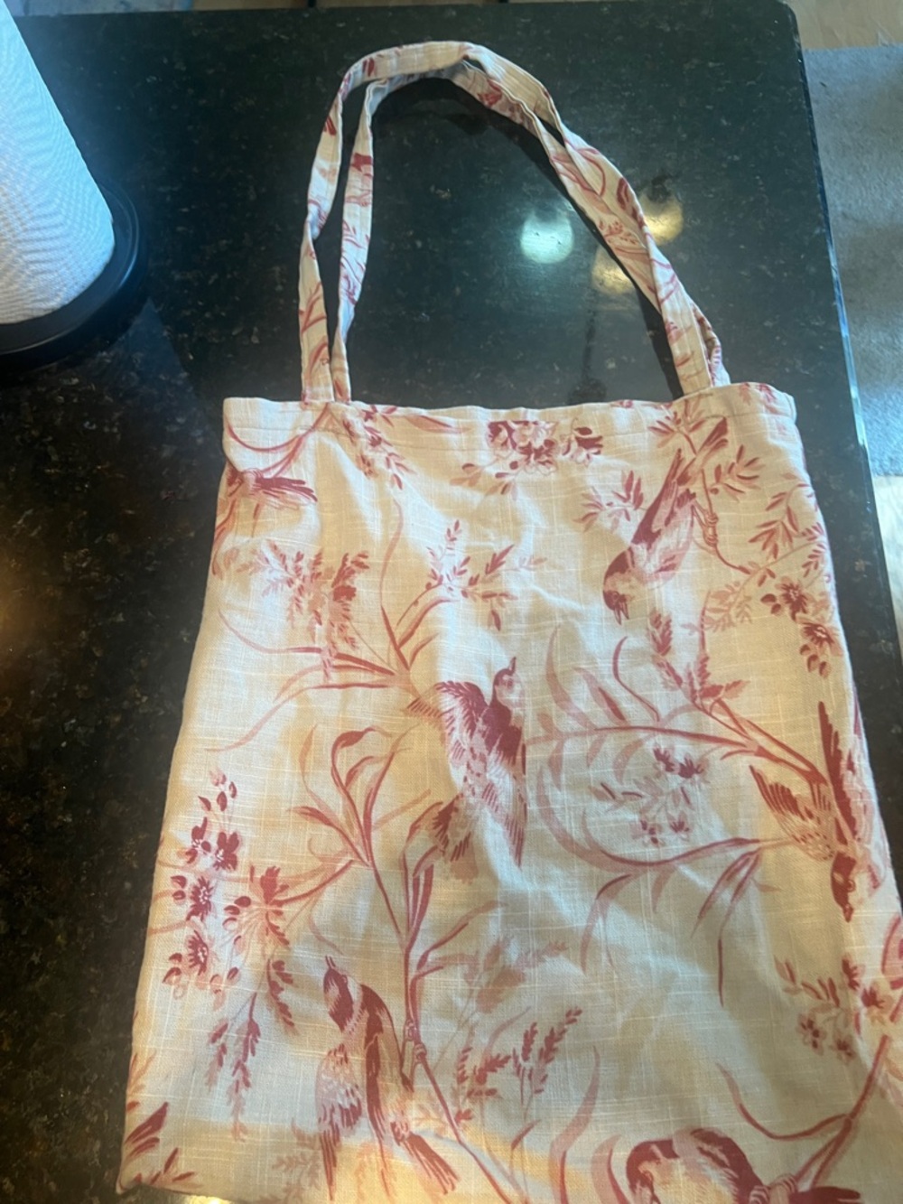 Floral Pink Canvas Tote Bag - Unbranded